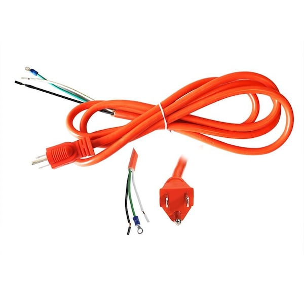 Superior Electric 8.5 Feet 16 AWG STOOW 3 Wire 600 Volt NEMA 5-15P Electric Cord with Eyelets - Orange EC163V6-8.5R - main